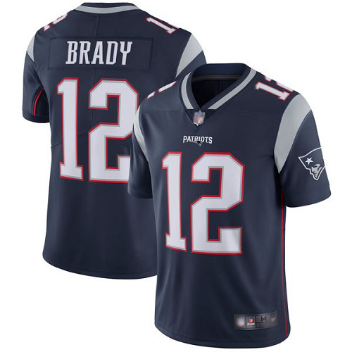 New England Patriots Football #12 Vapor Untouchable Limited Navy Blue Men Tom Brady Home NFL Jersey